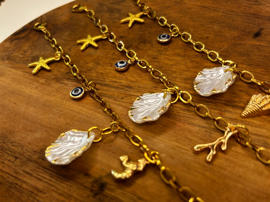 Bracelet charms - collection "coquillages & crustacés"